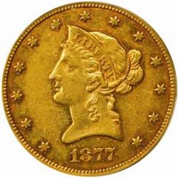 1877 Liberty Eagle. EF-45 (PCGS).