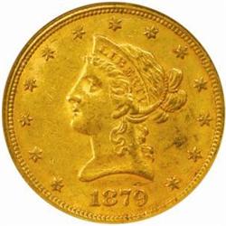 1879 Liberty Eagle. AU-58 (NGC).