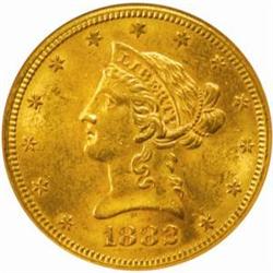 1882-S Liberty Eagle. MS-61 (NGC).