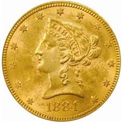 1884 Liberty Eagle. MS-62 (PCGS).