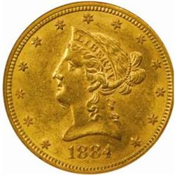 1884 Liberty Eagle. MS-61 (NGC).