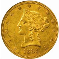 1884-S Liberty Eagle. MS-60 (NGC).