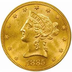 1885 Liberty Eagle. MS-63 (PCGS).