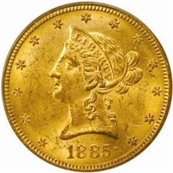 1885-S Liberty Eagle. MS-62 (PCGS).