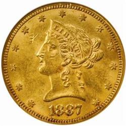 1887 Liberty Eagle. MS-61 (NGC).