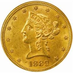 1889-S Liberty Eagle. MS-62 (NGC).