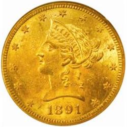 1891-CC Liberty Eagle. Winter 2-B. MS-60 (NGC).