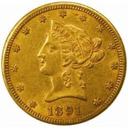 1891-CC Liberty Eagle. Winter 1-A. AU-55 (NGC).