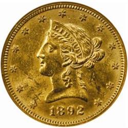1892 Liberty Eagle. MS-61 (NGC).