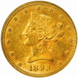1893 Liberty Eagle. MS-60 (NGC).