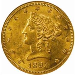 1893-S Liberty Eagle. MS-61 (NGC).