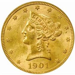 1901 Liberty Eagle. MS-62 (PCGS).