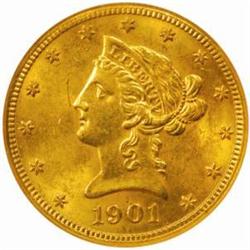 1901-S Liberty Eagle. MS-62 (NGC).