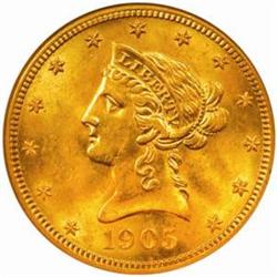 1905-S Liberty Eagle. MS-62 (NGC).