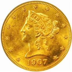 1907-D Liberty Eagle. MS-62 (PCGS).