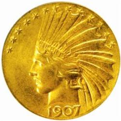 1907 Indian Eagle. Judd-1774/1901, Pollock-1995. Rarity-3. Wire Rim. MS-60 Details--Scratched ANACS.