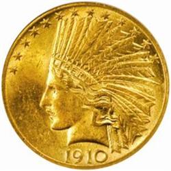 1910 Indian Eagle. MS-62 (NGC).