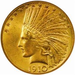1910-S Indian Eagle. MS-66 (NGC).