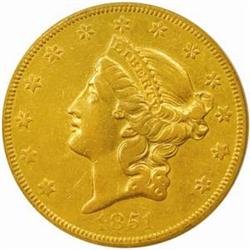 1851-O Liberty Double Eagle. AU Details--Improperly Cleaned (NCS).