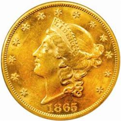 1865-S Liberty Double Eagle. Unc Details--Obverse Improperly Cleaned (NCS).