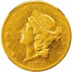 1870-CC Liberty Double Eagle. Winter "3-C." EF Details--Rim Filed, Improperly Cleaned (NCS).