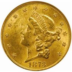 1873 Liberty Double Eagle. Open 3. MS-61 (NGC).
