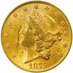 1875 Liberty Double Eagle. MS-61 (ICG).
