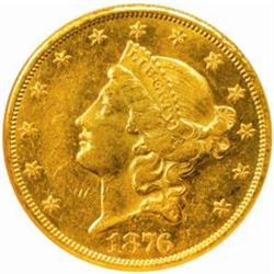 1876-CC Liberty Double Eagle. Winter 1-A. MS-61 (NGC).