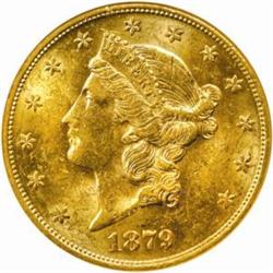 1879-S Liberty Double Eagle. MS-60 (ANACS).