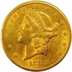 1883-CC Liberty Double Eagle. Winter 2-A. AU-58 (NGC).