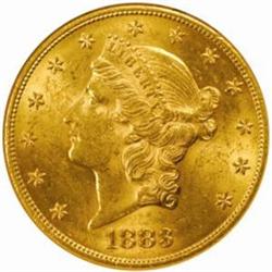 1883-S Liberty Double Eagle. MS-61 (NGC).