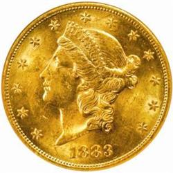 1883-S Liberty Double Eagle. MS-61 (NGC).