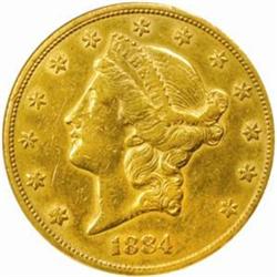 1884-CC Liberty Double Eagle Net EF-45 (ANACS). AU Details--Cleaned.