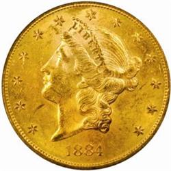 1884-S Liberty Double Eagle. MS-60 (PCGS).