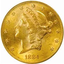 1884-S Liberty Double Eagle. AU-55 (PCGS).