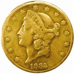 1885-CC Liberty Double Eagle. EF-40 Details Multiple Impairments (Uncertified).