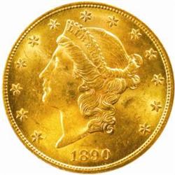 1890-S Liberty Double Eagle. MS-61 (PCGS).