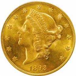 1893-S Liberty Double Eagle. MS-62 (PCGS).