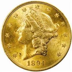 1894-S Liberty Double Eagle. MS-61 (ANACS).