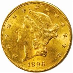 1896-S Liberty Double Eagle. MS-60 (PCGS).