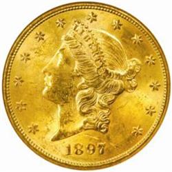 1897-S Liberty Double Eagle. MS-61 (NGC).