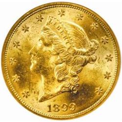1899 Liberty Double Eagle. MS-62 (NGC).