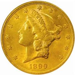 1899 Liberty Double Eagle. AU-53 (ANACS).