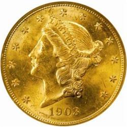 1903 Liberty Double Eagle. MS-63 (NGC).