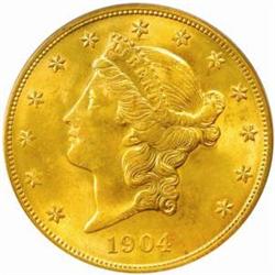 1904 Liberty Double Eagle. MS-62 (PCGS).