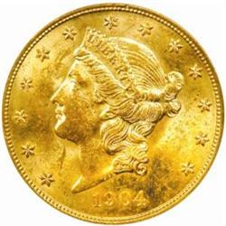 1904 Liberty Double Eagle. MS-61 (PCGS).