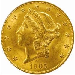 1905 Liberty Double Eagle. MS-62 (PCGS).