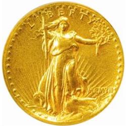 MCMVII (1907) Saint-Gaudens Double Eagle. High Relief. Wire Rim. EF Details--Damaged, Rim Filed NCS.
