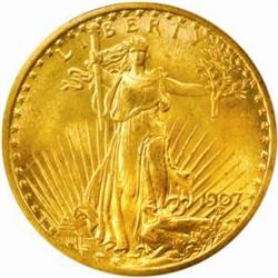 1907 Saint-Gaudens Double Eagle. Arabic Numerals. MS-65 (PCGS).