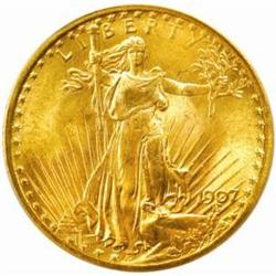 1907 Saint-Gaudens Double Eagle. Arabic Numerals. MS-64 (PCGS).
